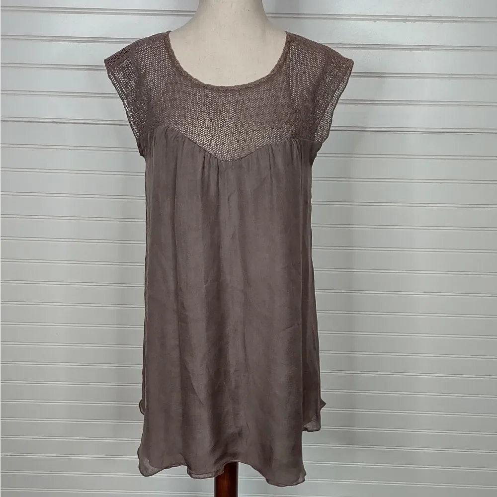 Velvet by graham & Spencer Silk Sleeveless Tunic Top